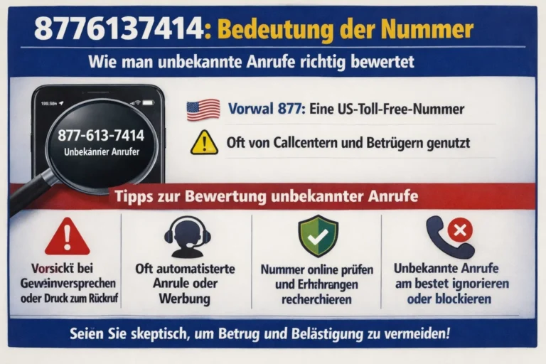 8776137414: Bedeutung der Nummer und wie man unbekannte Anrufe richtig bewertet 8776137414